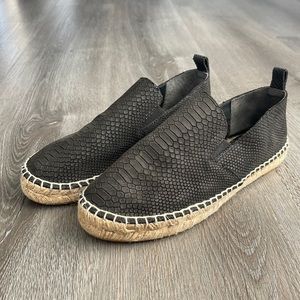 Vince Black Snakeskin Espadrille Sneakers